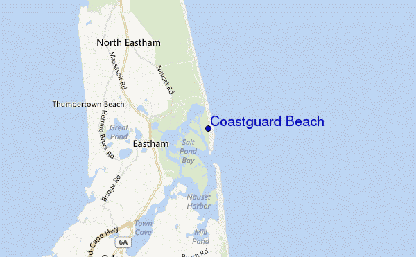mapa de localização de Coastguard Beach