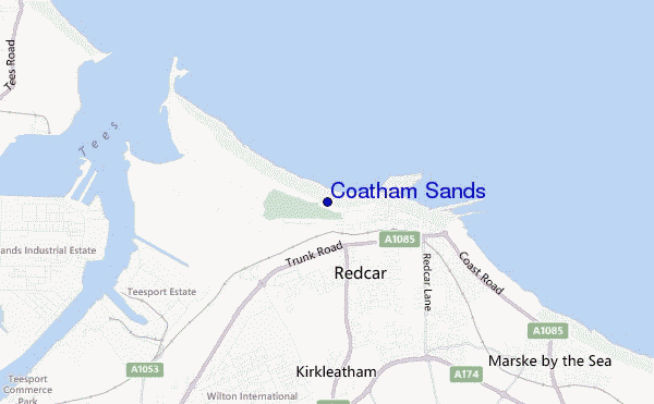 mapa de localização de Coatham Sands