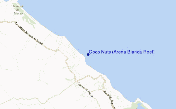 mapa de localização de Coco Nuts (Arena Blanca Reef)