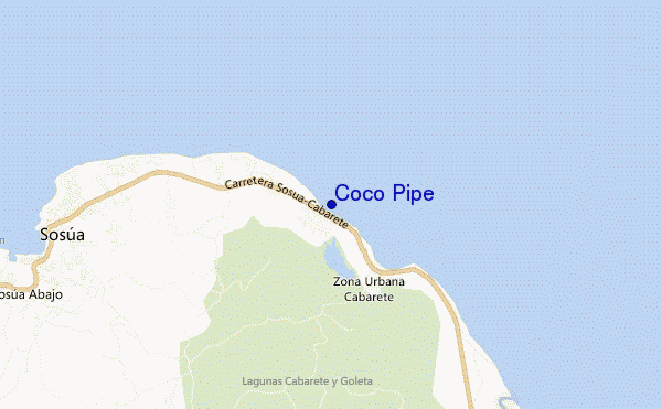 mapa de localização de Coco Pipe
