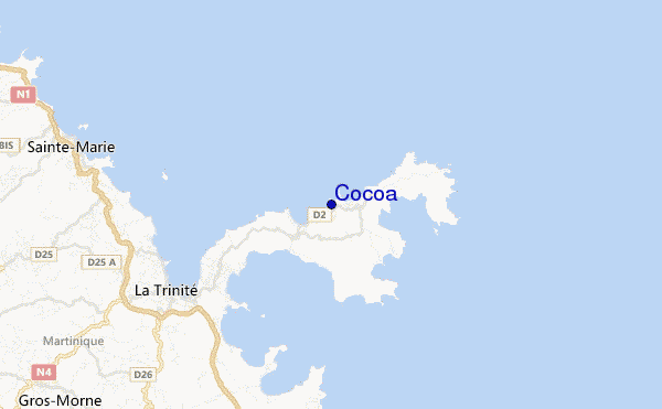 mapa de localização de Cocoa