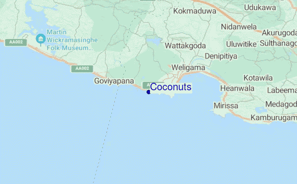 mapa de localização de Coconuts