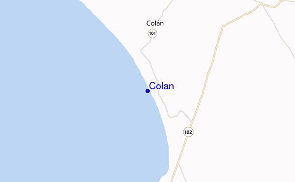 mapa de localização de Colan