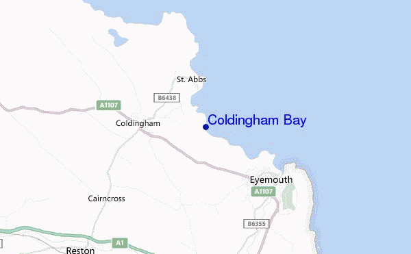 mapa de localização de Coldingham Bay