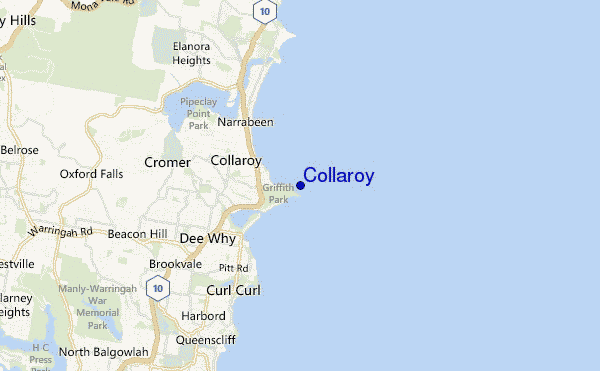 mapa de localização de Collaroy