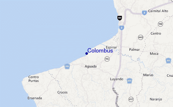 mapa de localização de Colombus