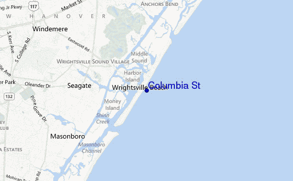 mapa de localização de Columbia St