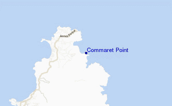 mapa de localização de Commaret Point