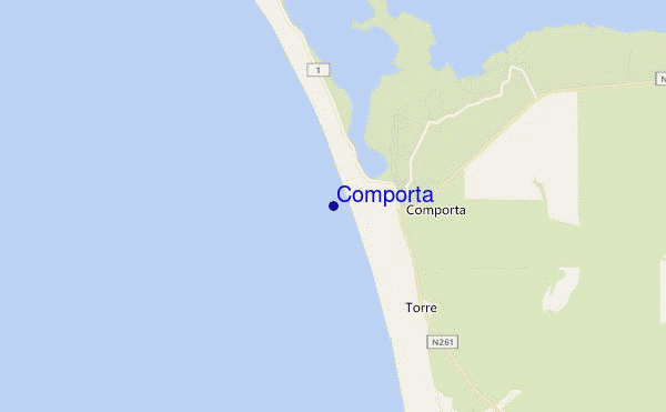 mapa de localização de Comporta