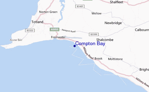 mapa de localização de Compton Bay