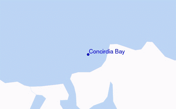 mapa de localização de Concirdia Bay
