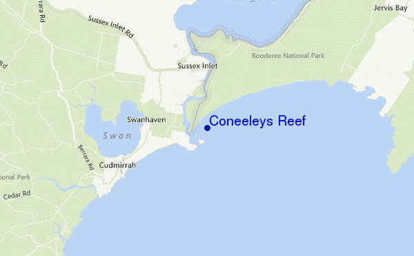 mapa de localização de Coneeleys Reef