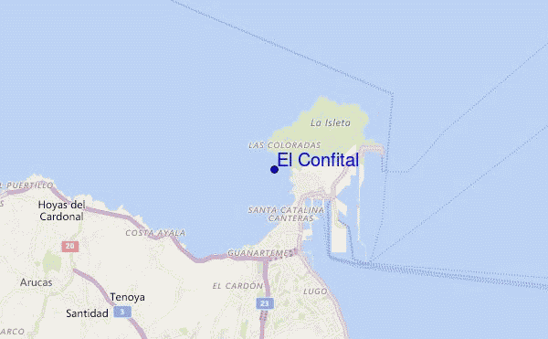 mapa de localização de El Confital