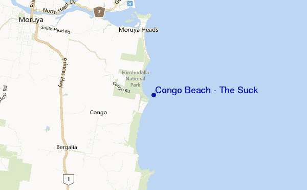 mapa de localização de Congo Beach - The Suck