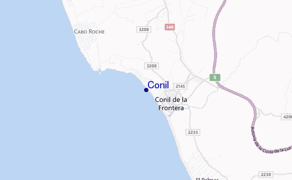 mapa de localização de Conil