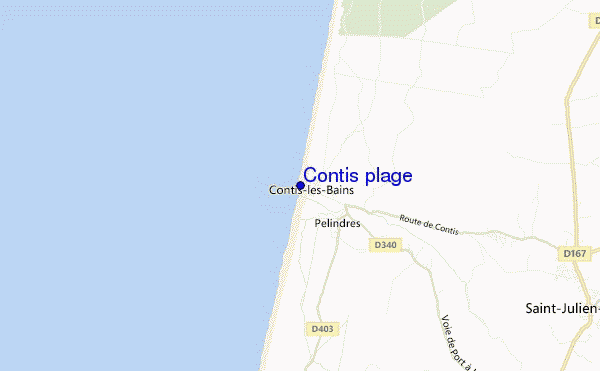 mapa de localização de Contis plage