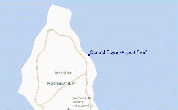 mapa de localização de Control Tower/Airport Reef