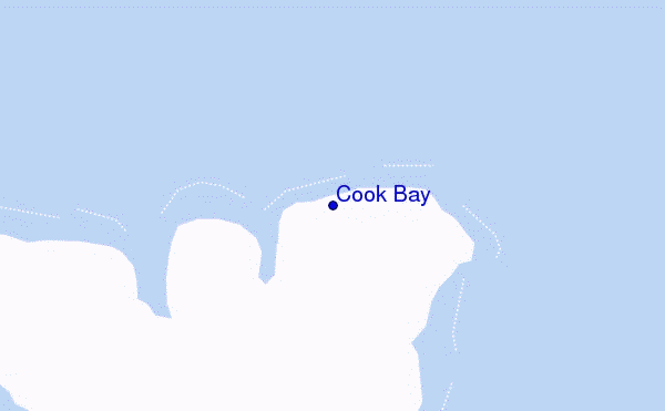 mapa de localização de Cook Bay