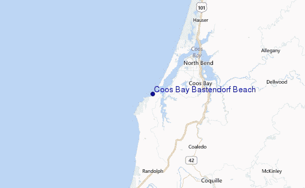 Coos Bay Bastendorf Beach Location Map