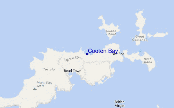 mapa de localização de Cooten Bay