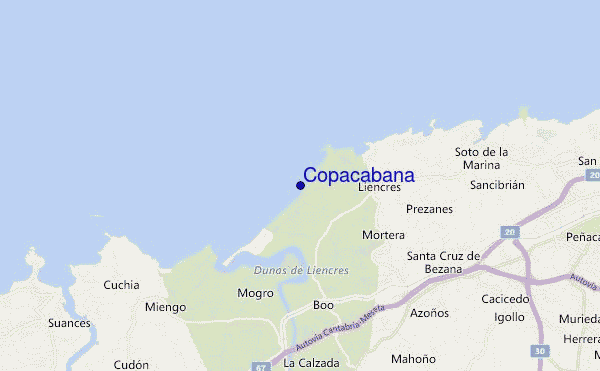 mapa de localização de Copacabana