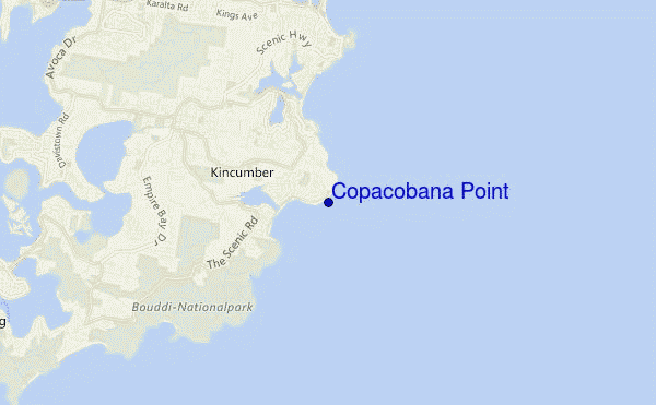 mapa de localização de Copacobana Point