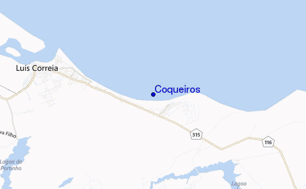 mapa de localização de Coqueiros