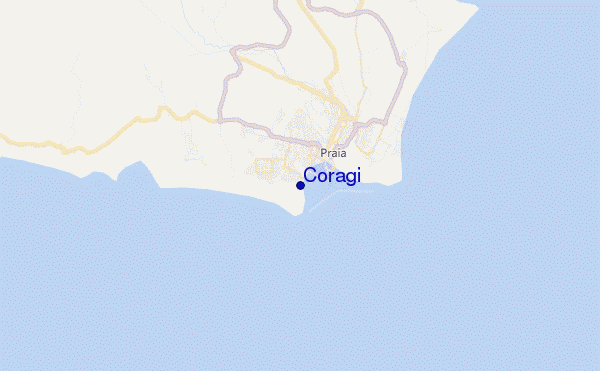 mapa de localização de Coragi