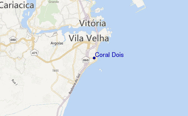 mapa de localização de Coral Dois