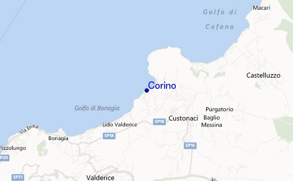 mapa de localização de Corino