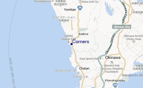 mapa de localização de Corners
