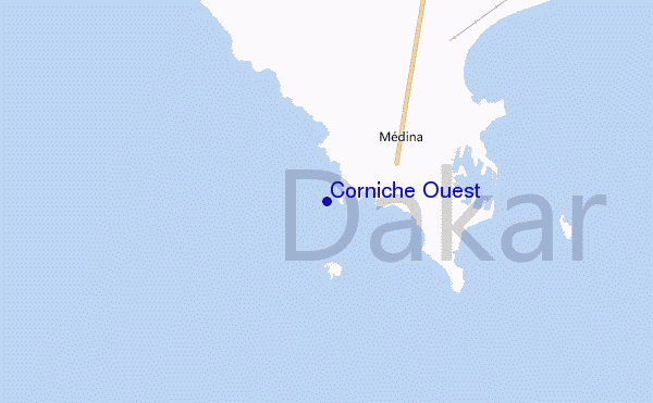 mapa de localização de Corniche Ouest