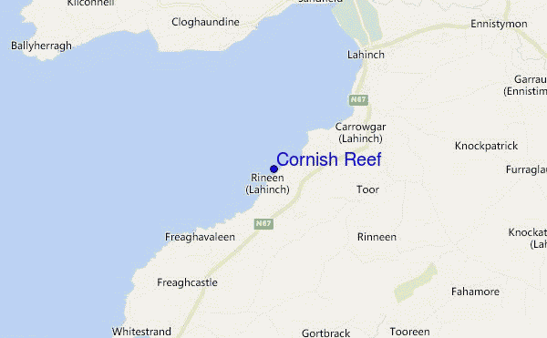 mapa de localização de Cornish Reef