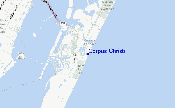 mapa de localização de Corpus Christi