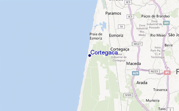 mapa de localização de Cortegaca