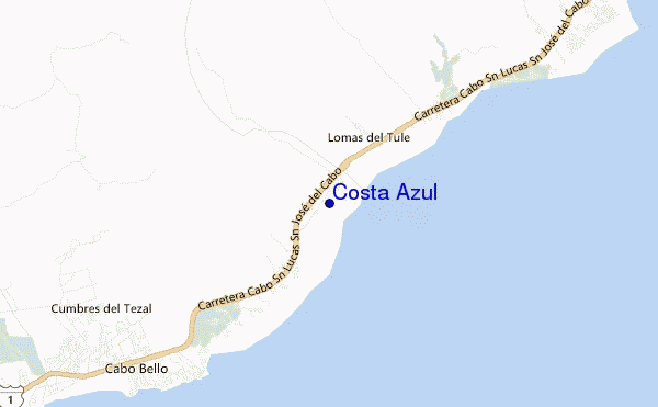 mapa de localização de Costa Azul