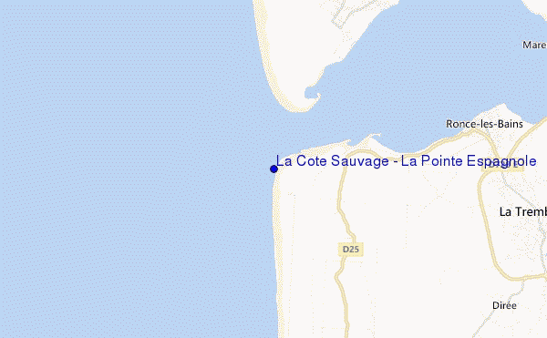 mapa de localização de La Cote Sauvage - La Pointe Espagnole