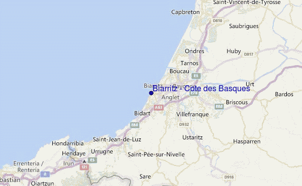 Biarritz - Cote des Basques Location Map