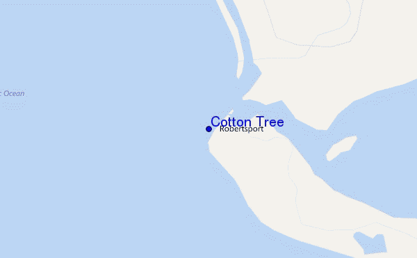 mapa de localização de Cotton Tree