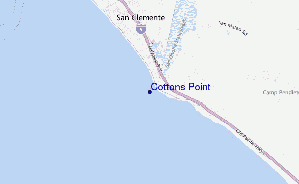mapa de localização de Cottons Point