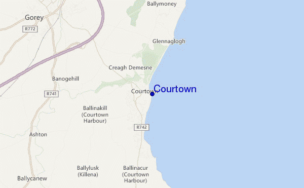 mapa de localização de Courtown