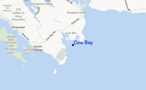 mapa de localização de Cow Bay