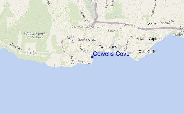 mapa de localização de Cowells Cove
