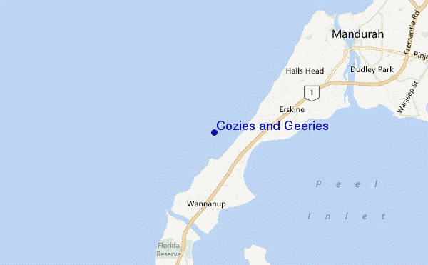 mapa de localização de Cozies and Geeries