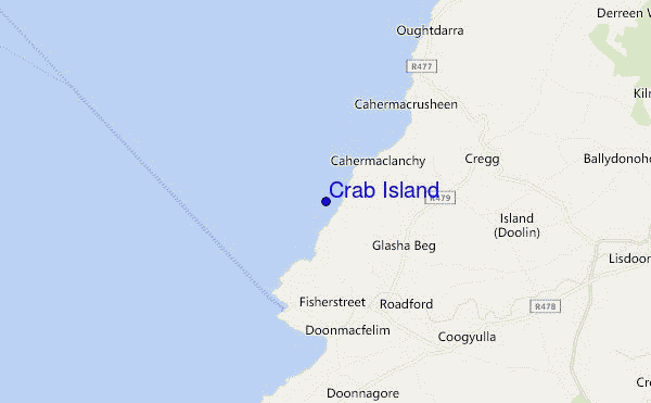 mapa de localização de Crab Island