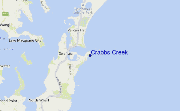 mapa de localização de Crabbs Creek