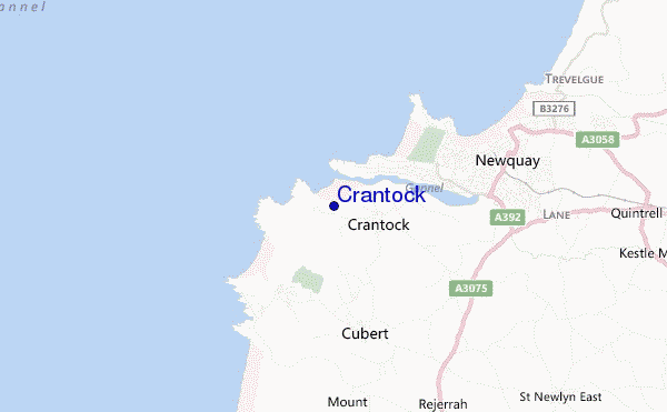 mapa de localização de Crantock