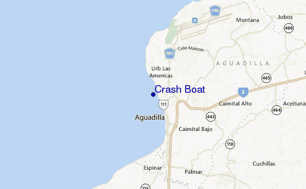 mapa de localização de Crash Boat