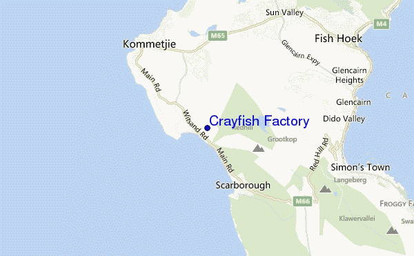 mapa de localização de Crayfish Factory
