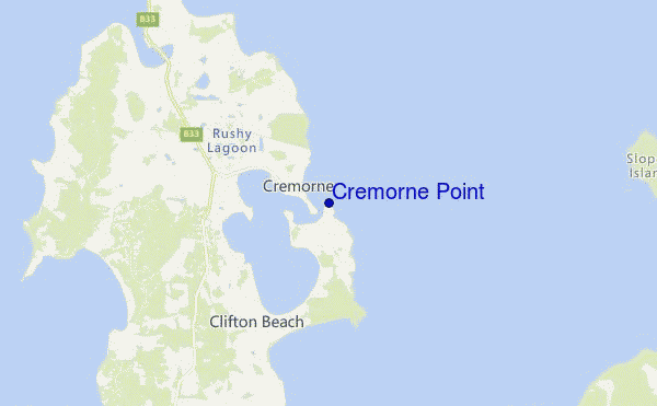 mapa de localização de Cremorne Point